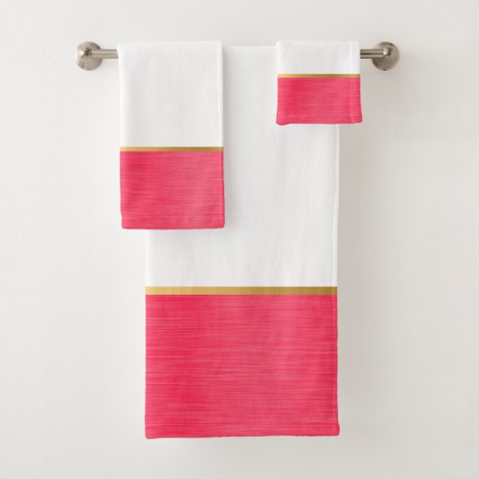 BRUSHER METAL PINK GOLD BADEZIMMER TOWEL SET (Insitu)
