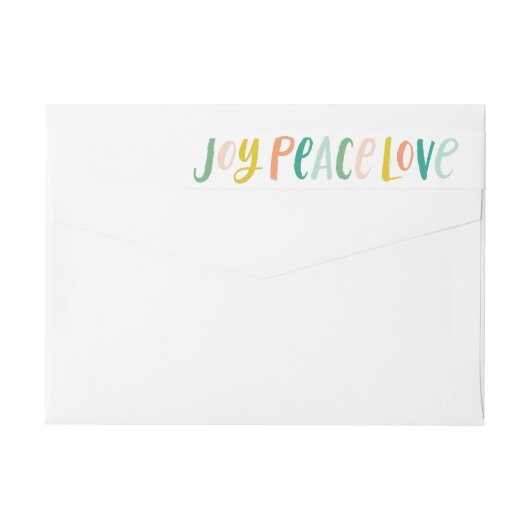 Brushhub Joy Peace Liebe Wraparound Labels (Rückseite)