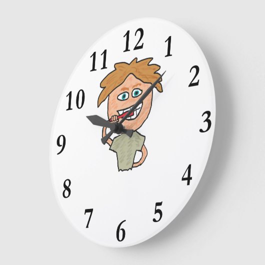 Brushing Teeth Große Wanduhr (Winkel)