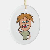 Brushing Teeth Keramik Ornament (Rechts)