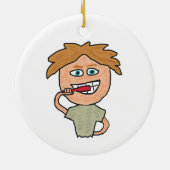 Brushing Teeth Keramik Ornament (Hinten)