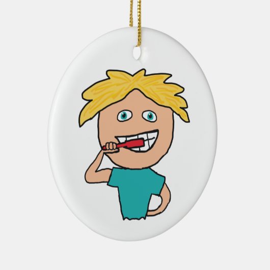 Brushing Teeth Keramik Ornament (Rechts)