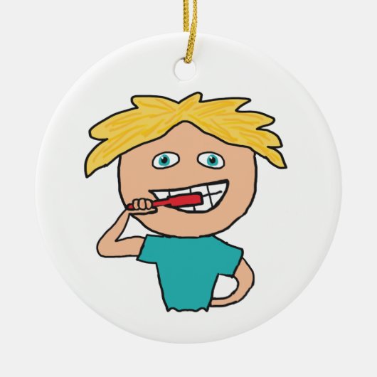 Brushing Teeth Keramik Ornament (Vorne)