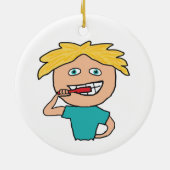 Brushing Teeth Keramik Ornament (Hinten)