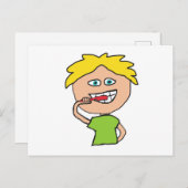 Brushing Teeth Postkarte (Vorne/Hinten)