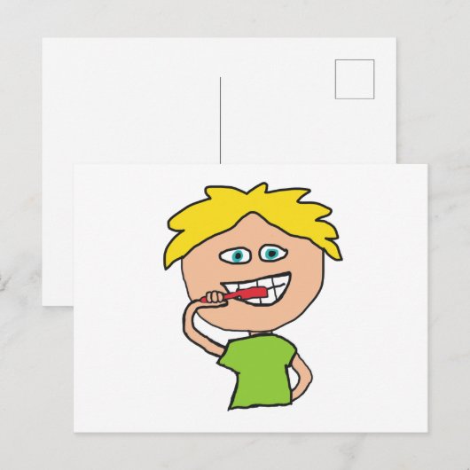 Brushing Teeth Postkarte (Vorne/Hinten)