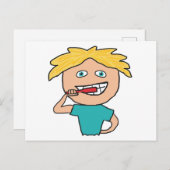 Brushing Teeth Postkarte (Vorne/Hinten)