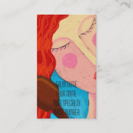 Brushing your Hair Stylist Business Card Terminkarte (Vorderseite)