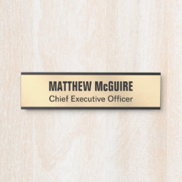 Brushlight Gold Look Office Türschild