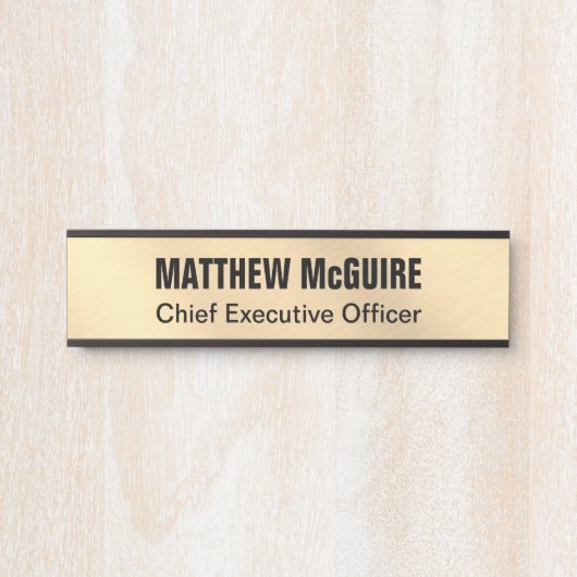 Brushlight Gold Look Office Türschild (Vorderseite )