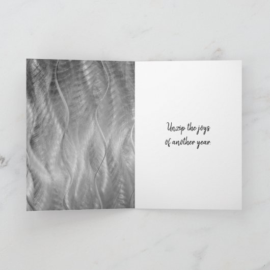 Brushmetall mit Zipper zum Geburtstag Karte (Innenseite)