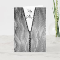 Brushmetall mit Zipper zum Geburtstag