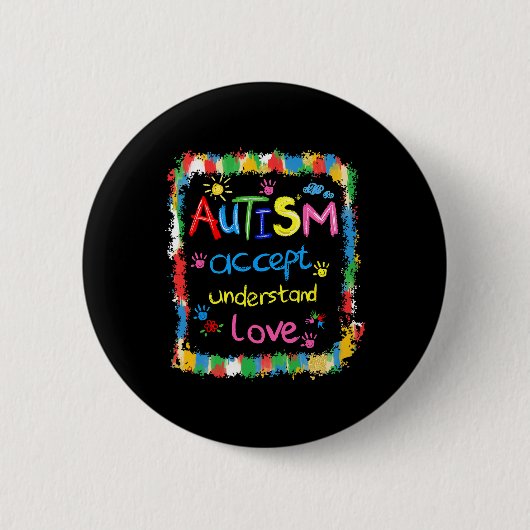 Brushstroke Autismus Awareness Accept Understand L Button (Vorderseite)
