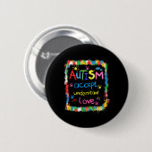Brushstroke Autismus Awareness Accept Understand L Button (Vorne & Hinten)