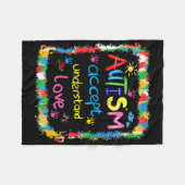 Brushstroke Autismus Awareness Accept Understand L Fleecedecke (Vorderseite (Horizontal))