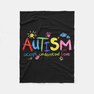 Brushstroke Autismus Awareness Accept Understand L Fleecedecke