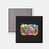 Brushstroke Autismus Awareness Accept Understand L Magnet (Vorderseite/Rückseite)