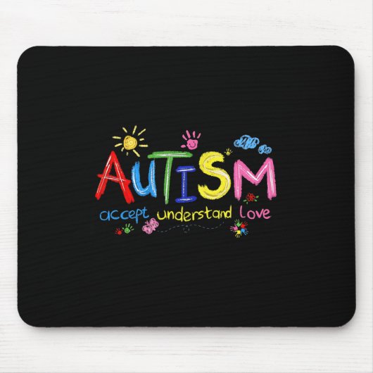 Brushstroke Autismus Awareness Accept Understand L Mousepad (Vorne)