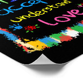 Brushstroke Autismus Awareness Accept Understand L Poster (Ecke)