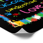 Brushstroke Autismus Awareness Accept Understand L Poster (Ecke)