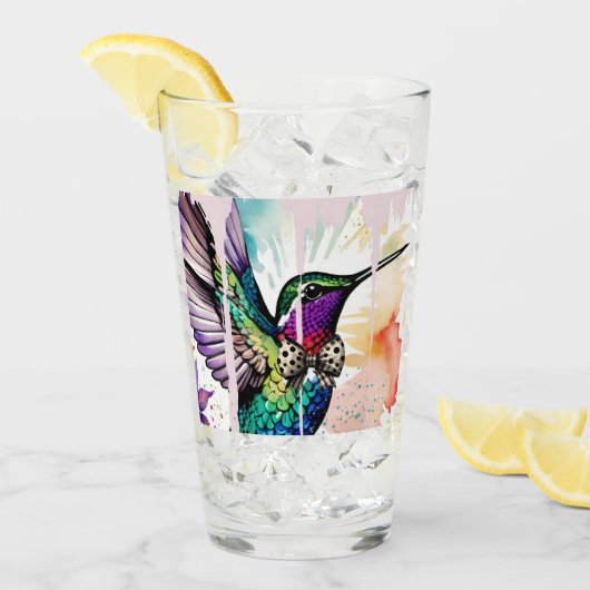Brushstroke Bird Art Glas (Vorderseite Ice)