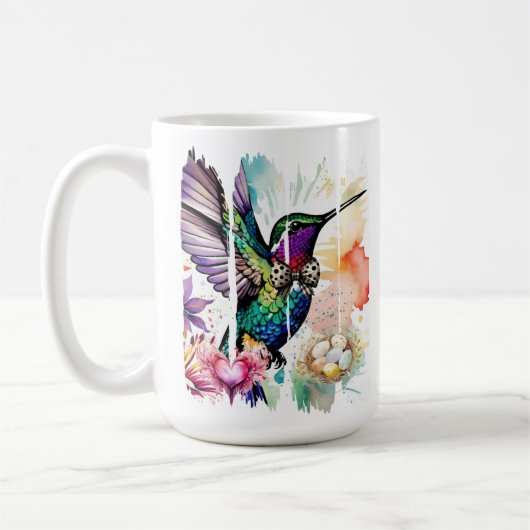 Brushstroke Bird Art Kaffeetasse (Links)
