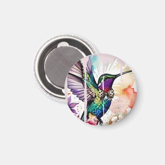 Brushstroke Bird Art Magnet (Vorderseite/Rückseite)