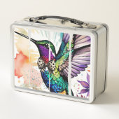 Brushstroke Bird Art Metall Brotdose (Rückseite)