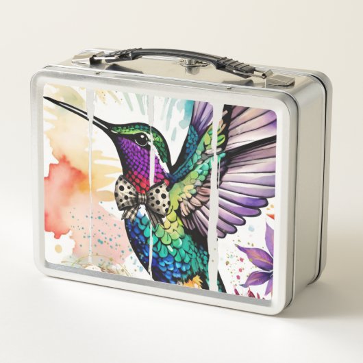 Brushstroke Bird Art Metall Brotdose (Rückseite)