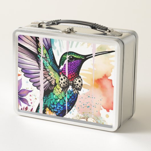 Brushstroke Bird Art Metall Brotdose (Vorderseite)