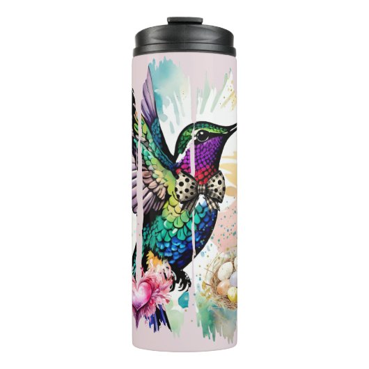 Brushstroke Bird Art Thermosbecher (Vorderseite)