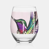 Brushstroke Bird Art Weinglas Ohne Stiel (Rückseite)