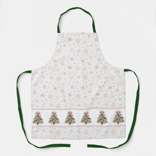 Brushstroke Christmas Tree All-Over Print Apron Schürze (Vorderseite)