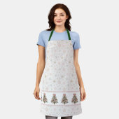 Brushstroke Christmas Tree All-Over Print Apron Schürze (Getragen)