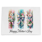 Brushstroke Coquette Bow Große Geschenktüte (Vorderseite)