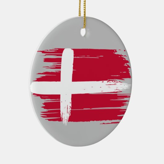 Brushstroke Dänemark Flag Keramik Ornament (Rechts)