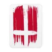 Brushstroke Dänemark Flag Magnet (Vertikal)