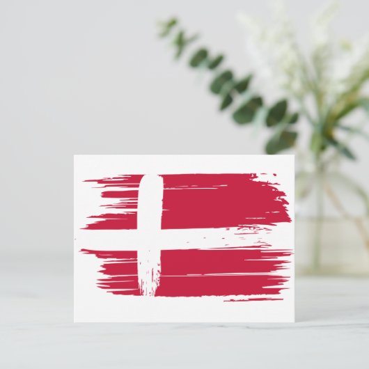 Brushstroke Dänemark Flag Postkarte (Stehend Vorderseite)