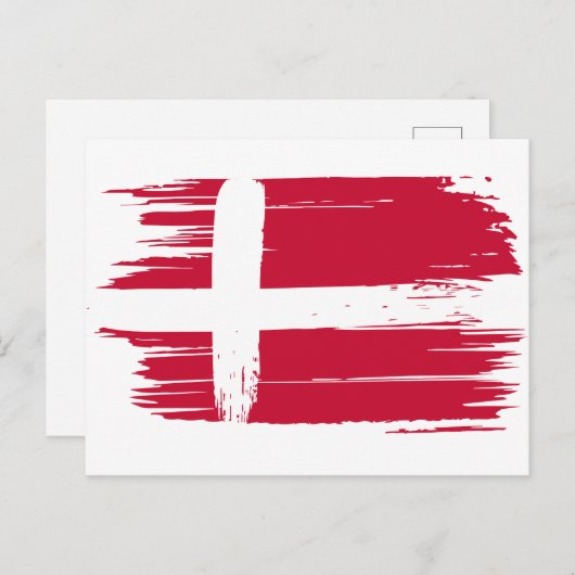 Brushstroke Dänemark Flag Postkarte (Vorne/Hinten)