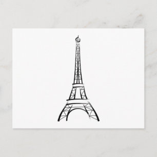 Brushstroke Eiffel Tower Postkarte