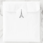 Brushstroke Eiffel Tower Runder Aufkleber (Tasche)