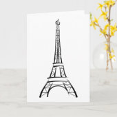 Brushstroke-Eiffelturm Karte (Gelbe Blume)