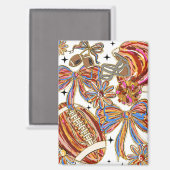 Brushstroke Football Coquette Magnet (Vorderseite/Rückseite)