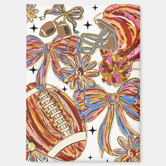 Brushstroke Football Coquette Magnet (Vorderseite)