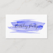 Brushstroke Geburtstagsparty Visitenkarte (Vorderseite)