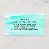 Brushstroke Geburtstagsparty Visitenkarte (Rückseite)