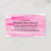 Brushstroke Geburtstagsparty Visitenkarte (Rückseite)