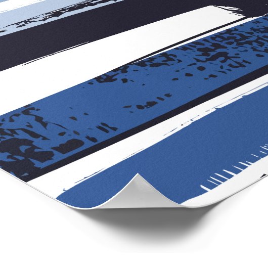 Brushstroke Stripes Abstraction Poster (Ecke)