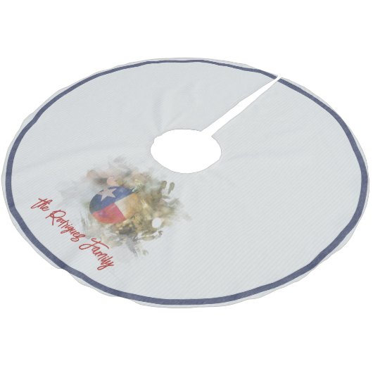 Brushstroke Texas Flag Weihnachtsschmuck Art Polyester Weihnachtsbaumdecke (Schrägansicht)