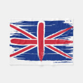 Brushstroke UK Union Jack Flag Fleecedecke (Vorderseite (Horizontal))
